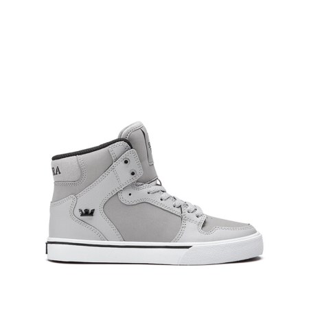 Supra Vaider Kids High Tops Shoes Grey UK 16XAZ